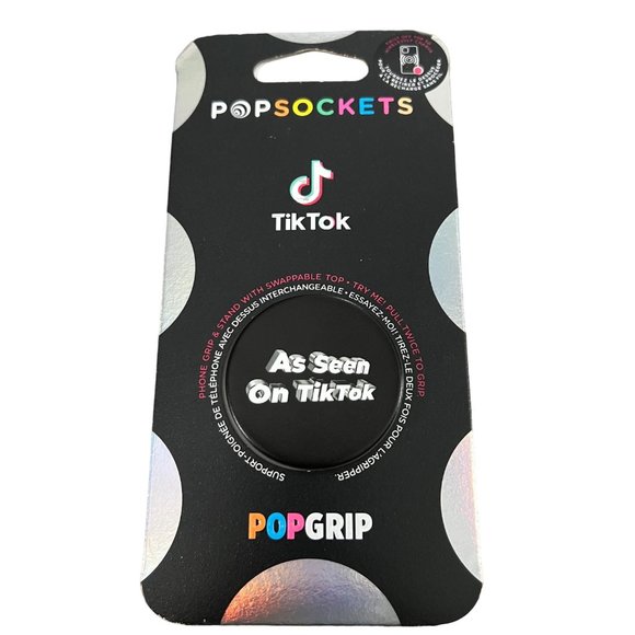 Popsockets Set of 2 TikTok‎ Pop Grips Black Blue As Seen On TikTok - Picture 2 of 3